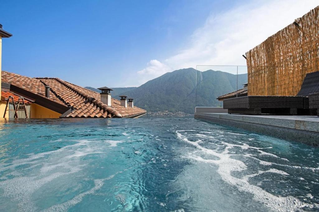 ColonnoLago Di Como Penthouse With Fantastic Panoramic Lake View, Hammam, Gym, Private Swimming Pool And Garden公寓 外观 照片